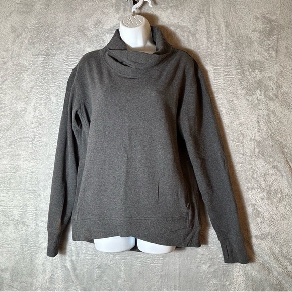 Lululemon On The Double Pullover Sweatshirt Womens 10 Gray Athletic Cowl Neck‎ - Picture 4 of 13